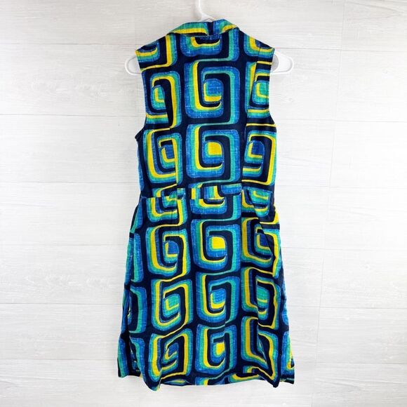 Boden Iris Geometric Sleeveless Button Front Midi Dress - Picture 5 of 7